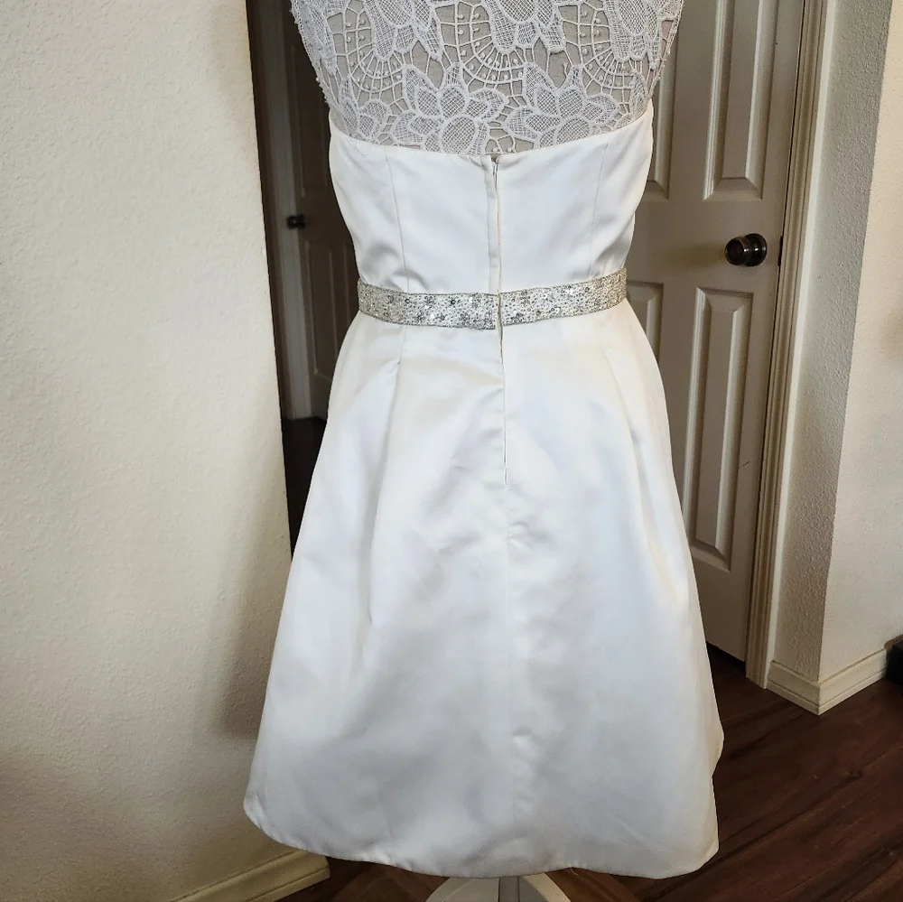 Davids Bridal Galina Tea Length Sleeveless Bridal Retro '50s '60s Gown Size 14‎